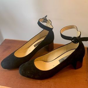 Gabor Schwartz Velvet Ankle Strap Heels